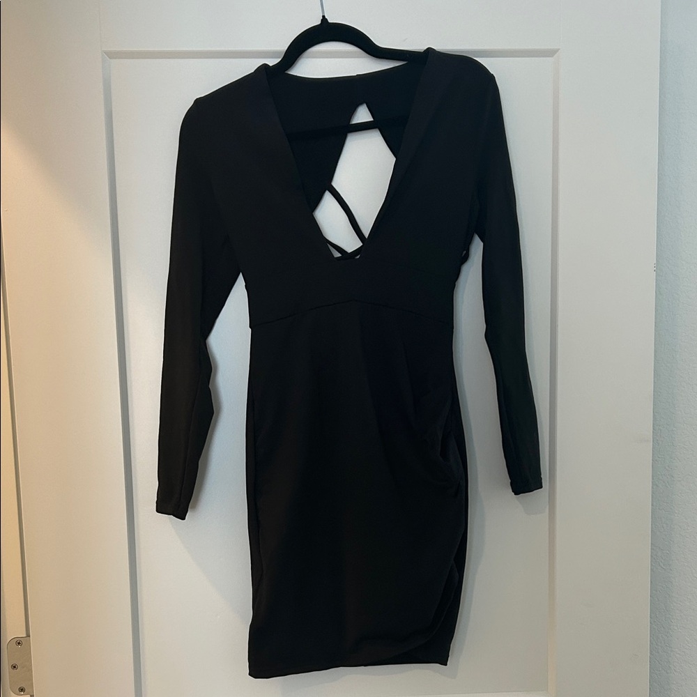 Elegant Black Long Sleeve Dress
